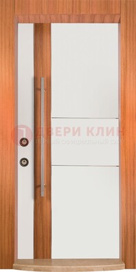 Белая входная дверь c МДФ панелью ЧД-09 в частный дом в Щелково