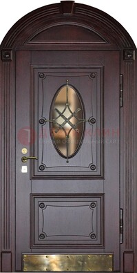 Арочная металлическая дверь с виноритом ДА-38 в Щелково