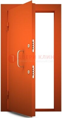 Оранжевая стальная бронированная дверь с нитроэмалью ДБ-2 в Щелково