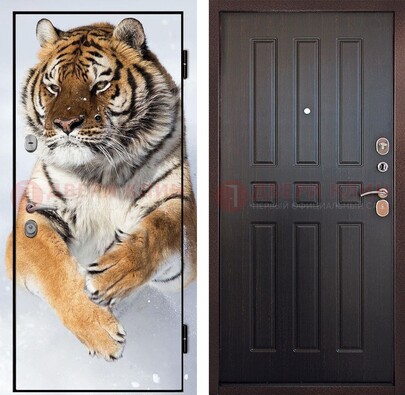 Металлическая дверь с фотопечатью тигра ДФ-1 в Щелково
