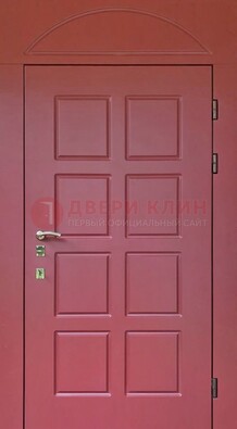Красная стальная дверь с верхней фрамугой ДФГ-13 в Щелково