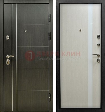 Морозостойкая темная металлическая дверь с МДФ ДМ-164 в Щелково