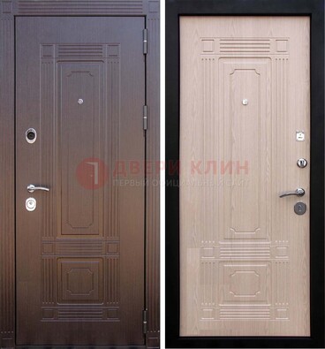Коричневая входная дверь с МДФ ДМ-173 для кирпичного дома в Щелково