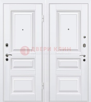 Белая металлическая дверь с МДФ ДМ-179 в Щелково