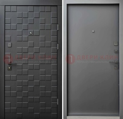 Темная стальная филенчатая дверь с МДФ ДМ-221 в Щелково