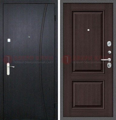 Темная стальная дверь с МДФ панелями ДМ-362 в Щелково