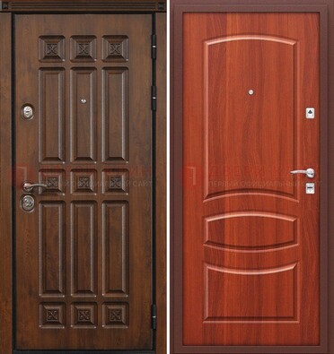 Темная металлическая дверь с МДФ и узором ДМ-364 в Щелково