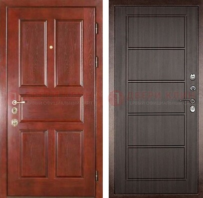 Красная металлическая дверь с МДФ в квартиру ДМ-387 в Щелково