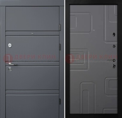 Серая металлическая дверь с МДФ в квартиру ДМ-485 в Щелково
