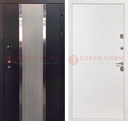Темная металлическая дверь в квартиру МДФ с двух сторон ДМ-512 в Щелково
