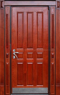 Красная входная дверь для улицы с МДФ ДМ-532 в Щелково