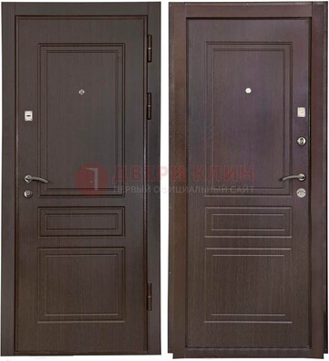 Антивандальная коричневая железная дверь с МДФ ДМ-61 в Щелково