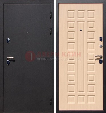 Черная стальная дверь с порошковым окрасом МДФ внутри ДП-102 в Щелково