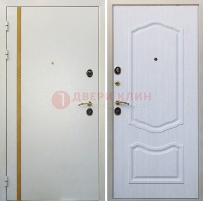 Белая входная дверь с порошковым напылением ДП-136 в Щелково