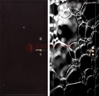 Черная стальная дверь с порошковым окрасом с фотопечатью ДП-158 в Щелково