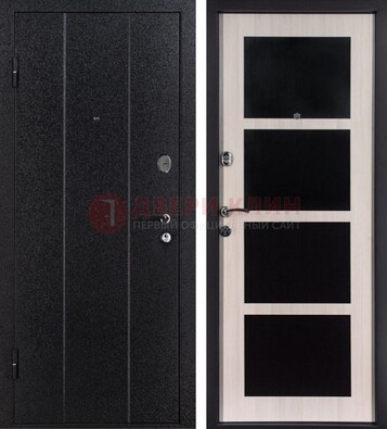 Черная металлическая дверь с порошковым напылением ДП-176 в Щелково
