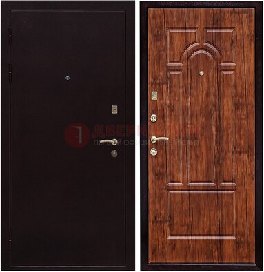 Темная железная дверь с порошковым покрытием ДП-194 в Щелково