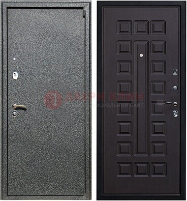 Черная стальная дверь с порошковым покрытием ДП-196 в Щелково