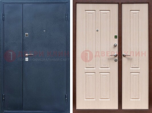 Двустворчатая стальная дверь с порошковым напылением и МДФ ДП-239 в Щелково