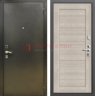 Стальная темно-серая дверь с порошковой отделкой и МДФ панелью ДП-278 в Щелково
