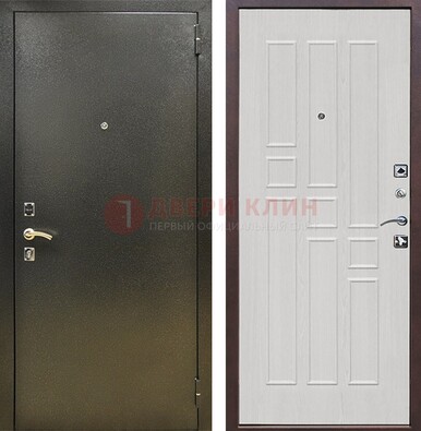 Входная дверь Темное серебро с порошковой отделкой и терморазрывом МДФ ДП-282 в Щелково
