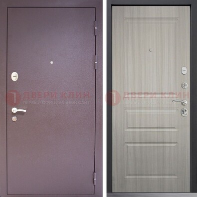Темная стальная дверь с порошковым окрасом и МДФ ДП-310 в Щелково
