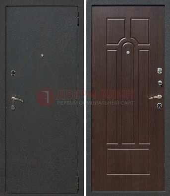 Черная металлическая дверь с порошковым окрасом ДП-47 в Щелково