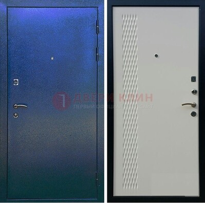 Синяя железная дверь с порошковым напылением ДП-49 в Щелково