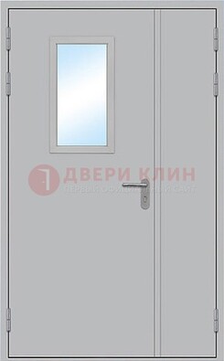 Белая входная противопожарная дверь со стеклянной вставкой ДПП-10 в Щелково