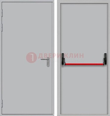 Белая металлическая противопожарная дверь с длинной ручкой ДПП-14 в Щелково