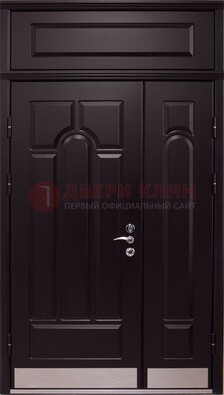 Парадная дверь с металлическими вставками ДПР-47 и фрамугой в Щелково