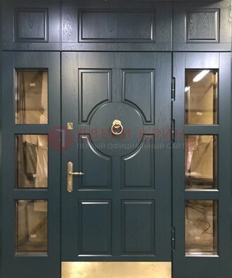 Стальная парадная дверь ДПР-64 со стеклопакетом в Щелково