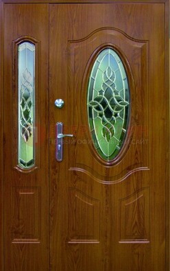 Парадная дверь со стеклянными вставками ДПР-73 для дома в Щелково
