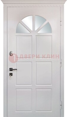 Светлая железная дверь со стеклом ДС-29 в Щелково