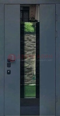 Современная дверь со стеклом для коттеджа ДС-40 в Щелково