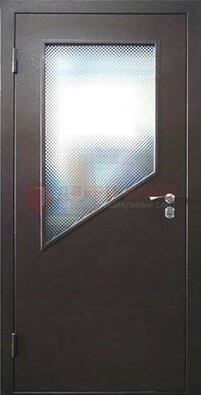 Стальная дверь со стеклом ДС-5 в кирпичный коттедж в Щелково