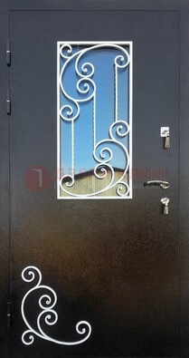 Входная дверь Порошок со стеклом и ковкой ДСК-278 в Щелково