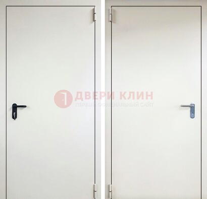 Белая железная техническая дверь ДТ-16 в Щелково
