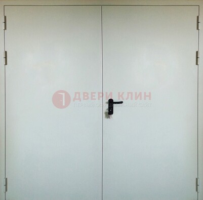 Белая металлическая техническая дверь ДТ-8 в Щелково