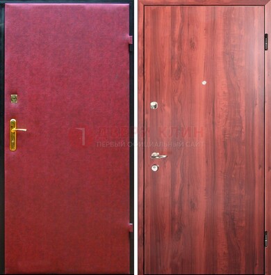 Красная входная дверь с винилискожей ДВ-30 в Щелково
