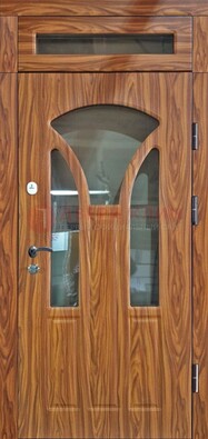 Коричневая классическая входная дверь с виноритом ДВТ-66 в Щелково
