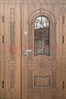 Железная классическая дверь с терморазрывом и рисунком ДВТ-77 в Щелково