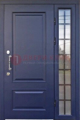 Синяя дверь с виноритом и стеклянными вставками  ДВТ-79 в Щелково