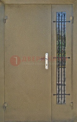 Тамбурная дверь Порошок со стеклом и ковкой ПЛ-20 в Щелково